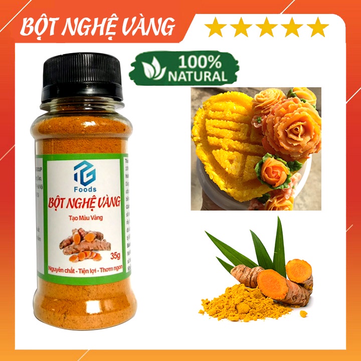 Bột Nghệ Vàng Hũ 35g TG FOODS dùng ướp, nêm, kho thịt, cá, tạo màu xôi xéo vàng óng