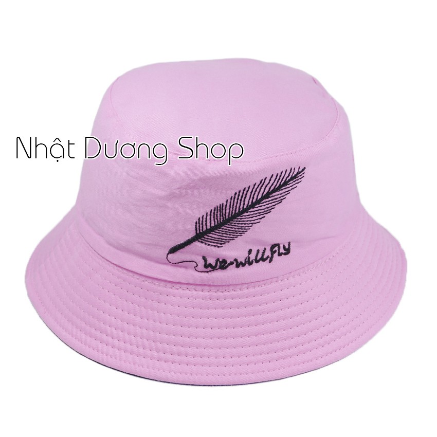 [ Hình thật ] Nón bucket chiếc lá 2 mặt mũ tai bèo vành nhỏ thêu chiếc lá phù hợp cho nam và nữ