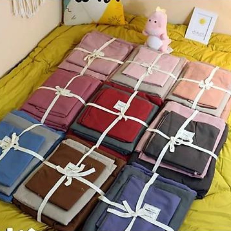 Bộ chăn ga Cotton Tici, Drap giường cao cấp phong cách Hàn Quốc đủ size đủ màu