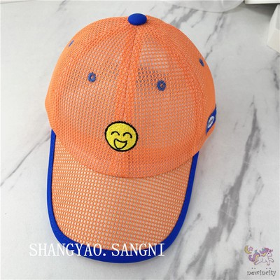 Mũ lưỡi trai phối lưới thêu họa tiết hoạt hình phong cách Hàn Quốc thời trang mùa hè dành cho bé