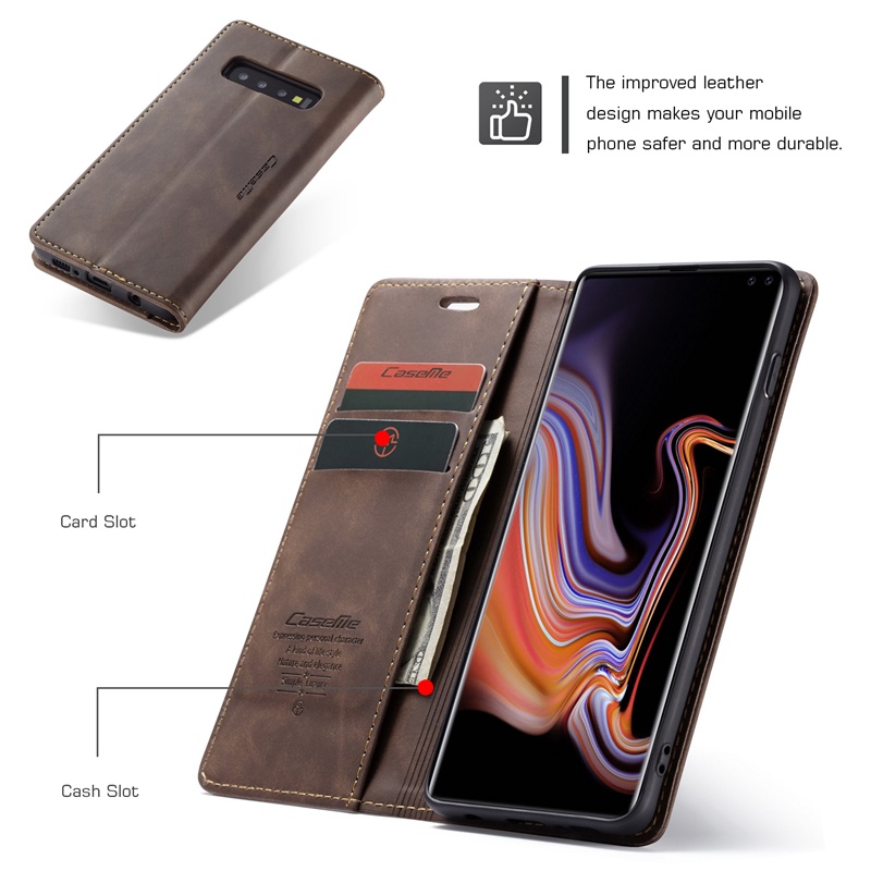 Bao da điện thoại sang trọng kiểu cổ điển cho Samsung Galaxy S10 Plus S10 5G S9 Plus S8 Plus S7 Edge S10e