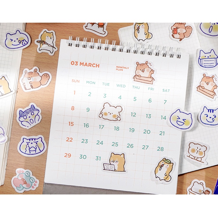 Set Sticker Dán Trang Trí Giấy Gói 40 Miếng Etori Life