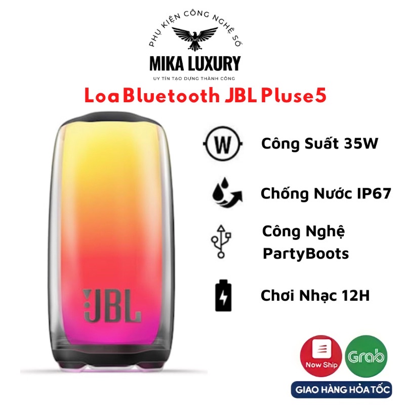 Loa Bluetooth JBL Pulse 5 Cao Cấp, Âm Thanh Sống Động Công Suất Lớn, Đèn Led Full 360 Độ Theo Nhạc, Pin Cực Trâu