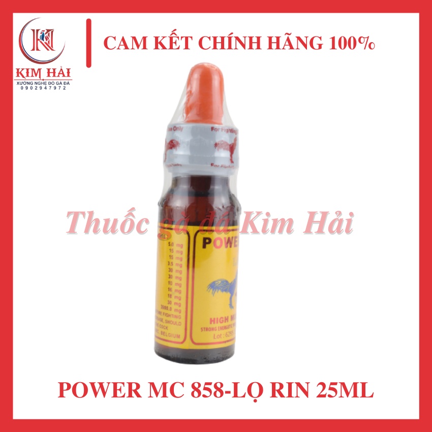 Power mc 858-lọ 25ml nguyên rin-dành cho gà đá bo lớn-tăng bo,tải cựa,cực lì đòn.