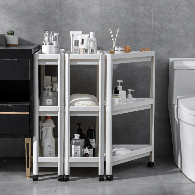 Kệ Nhựa 2 / 3 / 4 Tầng Có Bánh Xe Đẩy Sắp Xếp Gọn Gàng Sắp Xếp Gọn Gàng Cho Nhà Bếp Nhà Tắm
