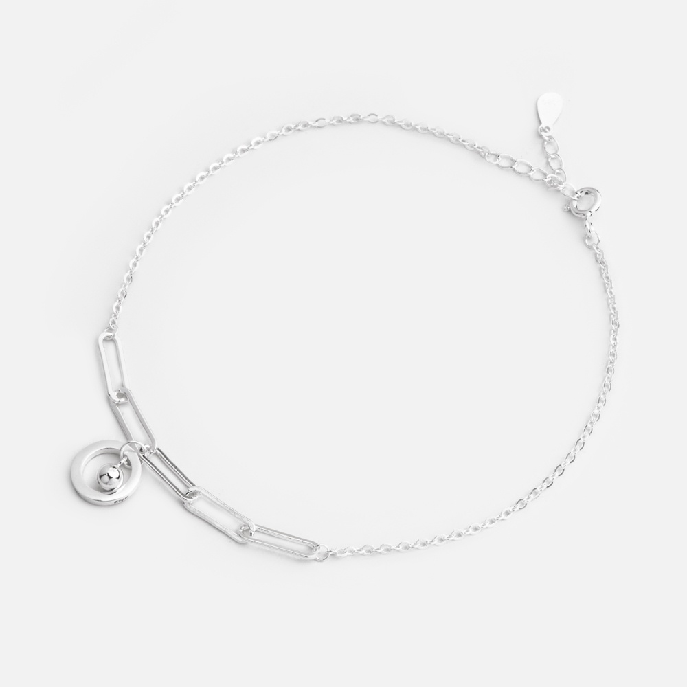 Lắc Chân Bạc 925-Hoạ Tiết Mắc Xích Cá Tính-KaT Jewelry