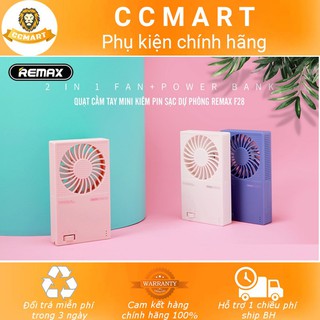 Pin sạc dự phòng kiêm quạ cầm tay remax F28 5000mAh - Chính hãng