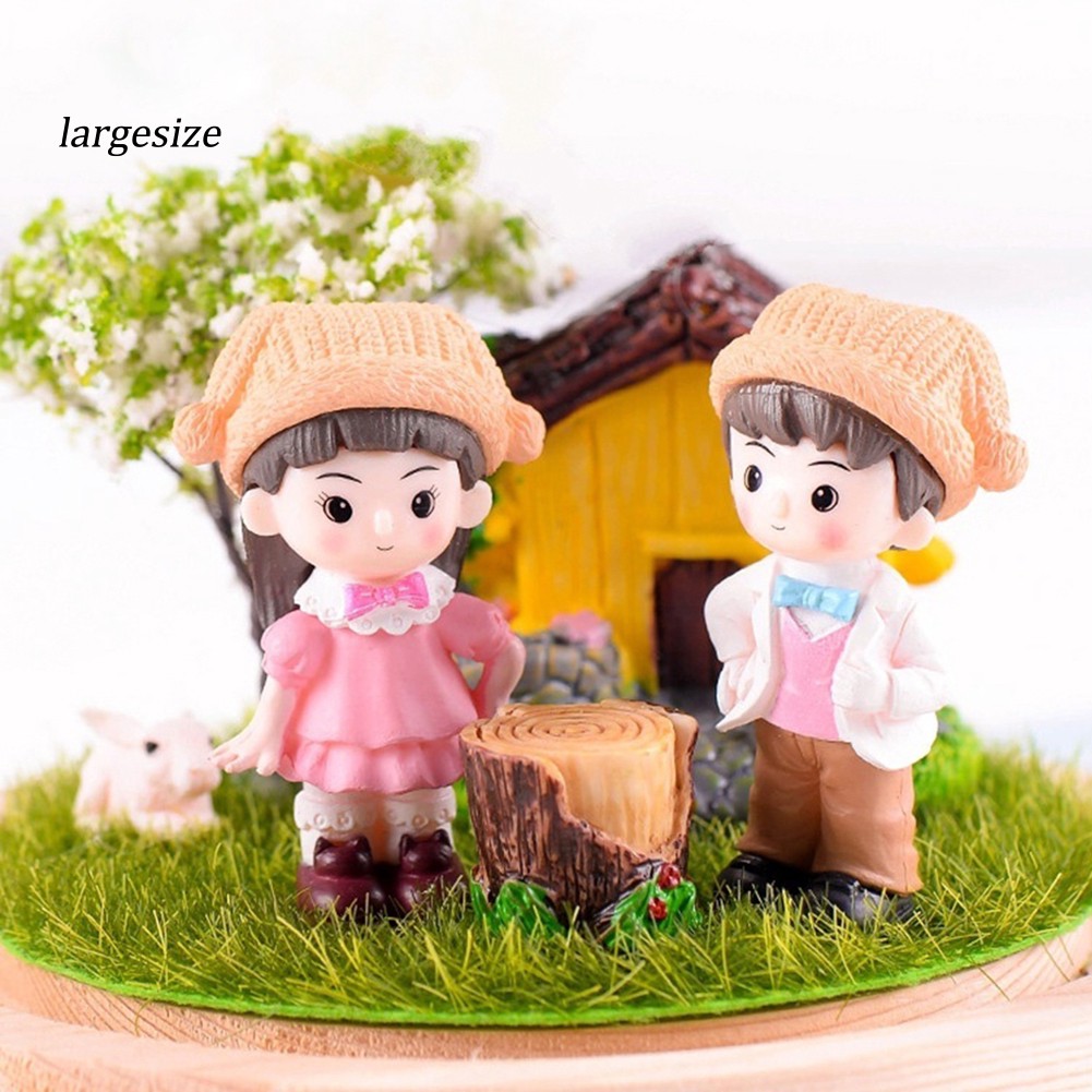 Set 2 tượng bé trai bé gái trang trí không gian DIY