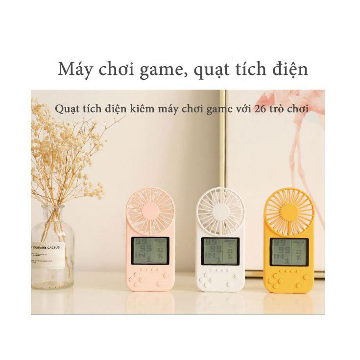 Máy chơi game cầm tay F2 có sẵn 26 game cổ điển kèm quạt tích điện 6h sử dụng liên tục