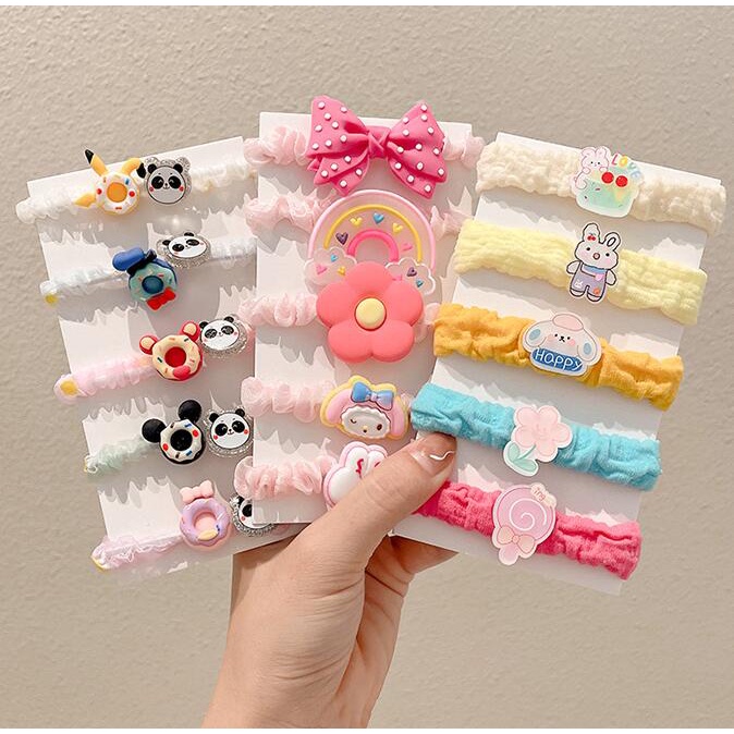 Dây Buộc Tóc Cao Su Đàn Hồi Tốt Không Đau Kiểu Hàn Quốc Dễ Thương Cho Bé Gái