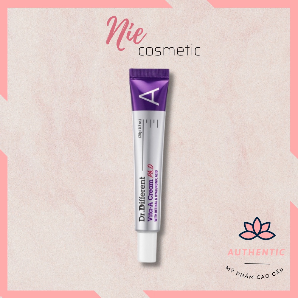 Kem dưỡng trẻ hoá da Dr. Different Retinal Tím Vita- A Cream Night Treatment 20g