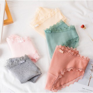 Combo Quần lót nữ cotton tăm tre viền ren mẫu mới htb1719