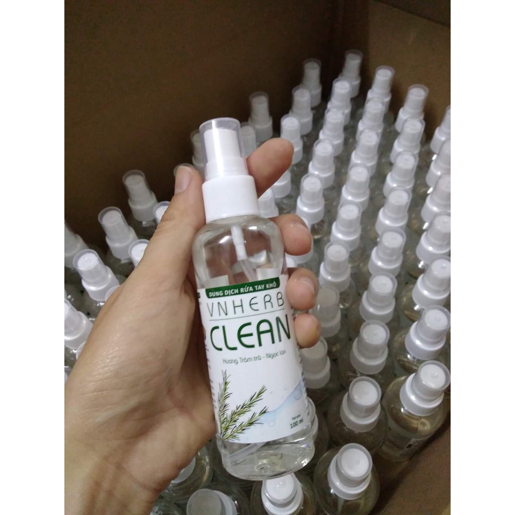 Nước rửa tay khô VNHerb clean 100ml xịt | BigBuy360 - bigbuy360.vn