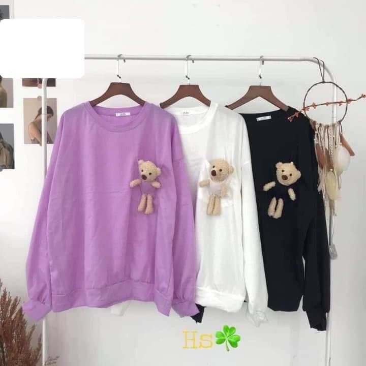 Áo Nỉ Thu Đông Mix Gấu Hót 3 Màu Y Hình X.Store