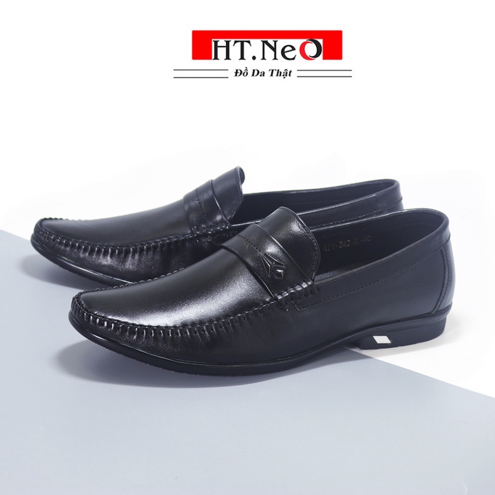 Giày nam da bò HT.NeO, Giày tây nam công sở mũi nhọn đế 2cm 2 màu đẹp sang trọng trẻ trung phong cách thời thượng GTN04