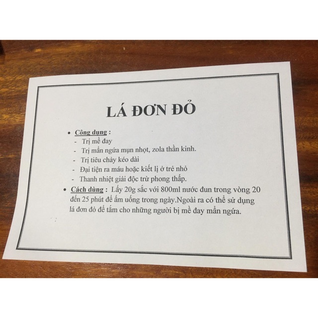 [GIÁ BUÔN] 100g Lá đơn đỏ trị mẩn ngứa (khô sạch) | BigBuy360 - bigbuy360.vn