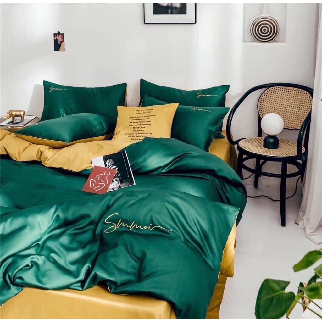 Bộ chăn ga gối Lụa Sumoi 60s trơn màu cao cấp Dreamhome