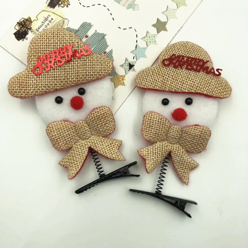 2 Kẹp tóc giáng sinh người tuyết ông già noel sừng tuần lộc hoa tuyết cây thông