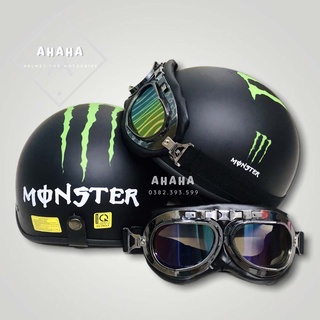 Mũ nón bảo hiểm nửa đầu 1/2 hình monster - hàng cao cấp loại 1 - ahaha