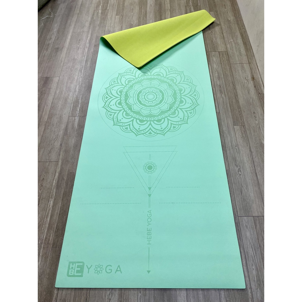 Thảm Tập Yoga Định Tuyến Hebeyoga Xơ Dừa PU Cao Su Thế Hệ Mới Siêu Bám 5mm Cao Cấp