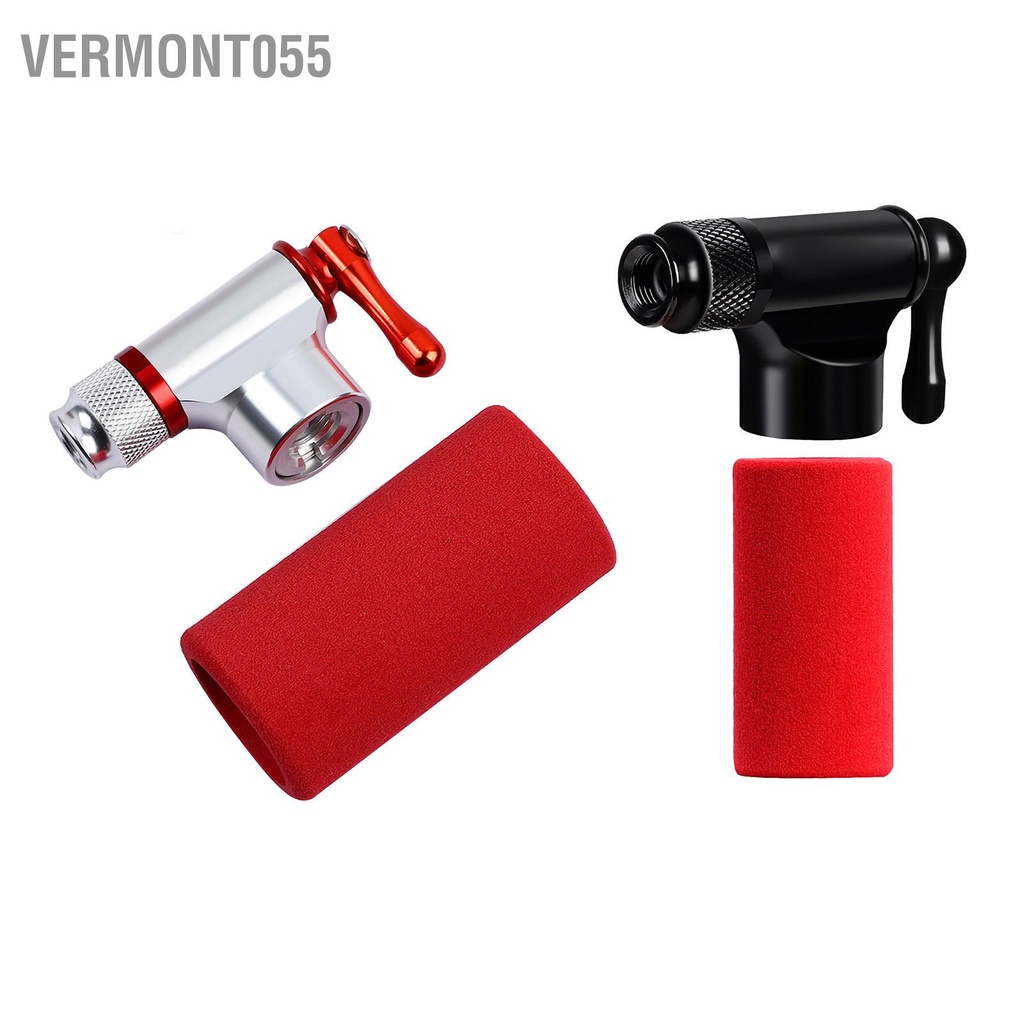 Vermont055 Máy bơm lốp xe đạp CO2 Lạm phát nhanh Bộ công cụ cho di động với miếng xốp che leo núi