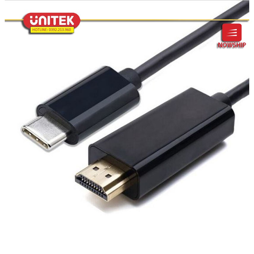 Cáp chuyển usb Type-c ra HDMI dài 1m8 cho Macbook, Surface, Dell, Samsung