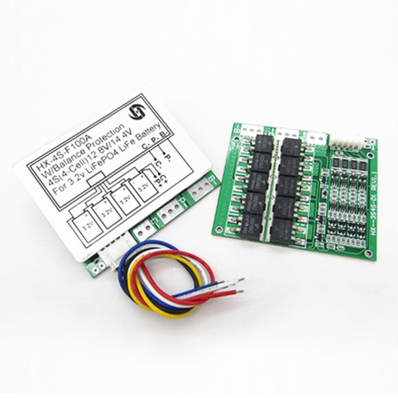 4S 12,8V 14,8V Pin Lithium LiFePO4 Lithium Iron Phosphate Bảo vệ Board với Cổng chia Balance 100A