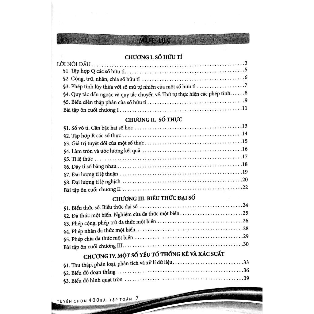 Sách Tuyển Chọn 400 Bài Tập Toán 7 (Theo Chương Trình GDPT Mới - Dùng Chung Cho 3 Bộ Sách)