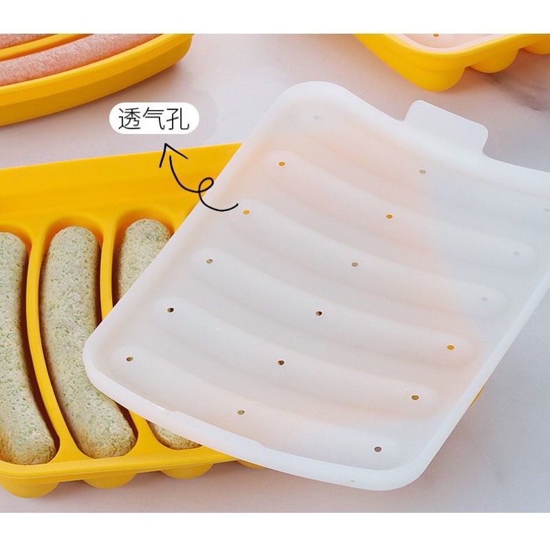 Khuôn làm xúc xích DIY HOTDOG Bánh Lạp Sưởn Ăn dặm cho bé Silicon tiện lợi an toàn