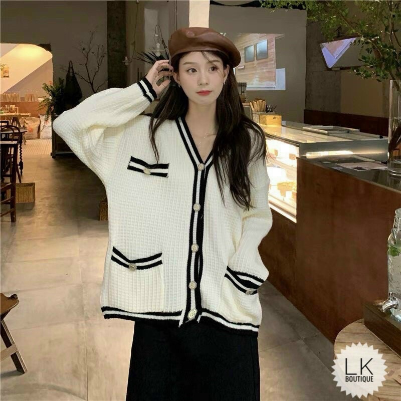 Áo khoác cadigan viền mới 4 nắp túi xinh ms180