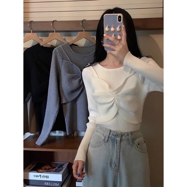 Áo len giả 2 mảnh dệt kim 👑