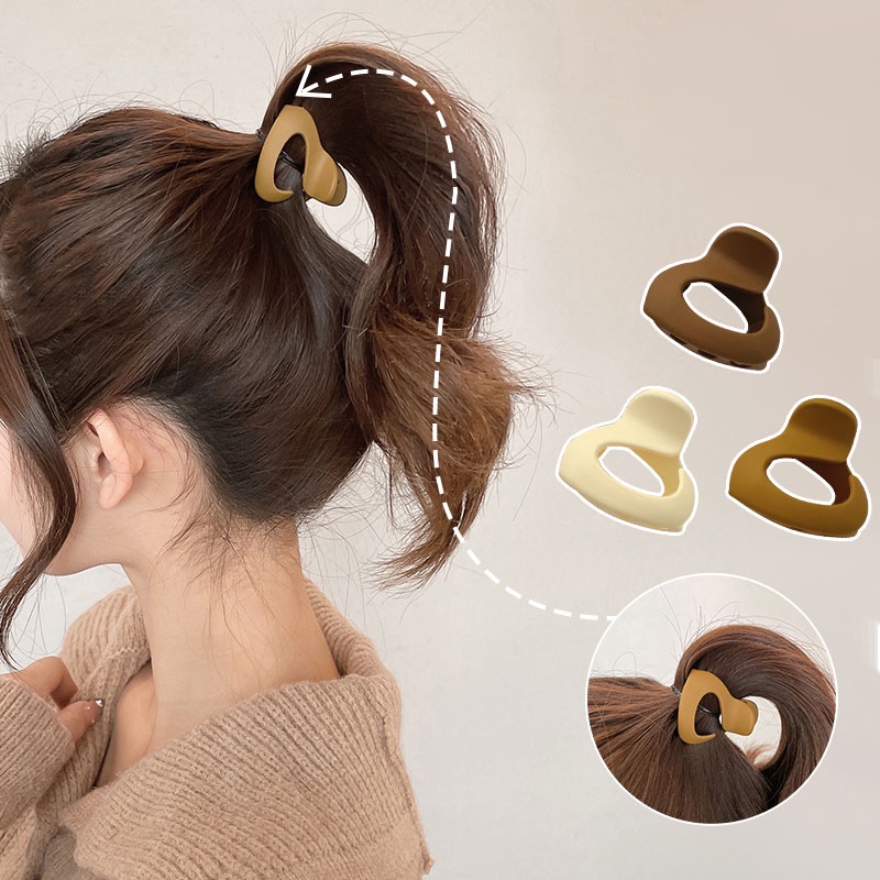 Kẹp Tóc Đuôi Ngựa Màu Nâu Trơn Thời Trang Dành Cho Nữ