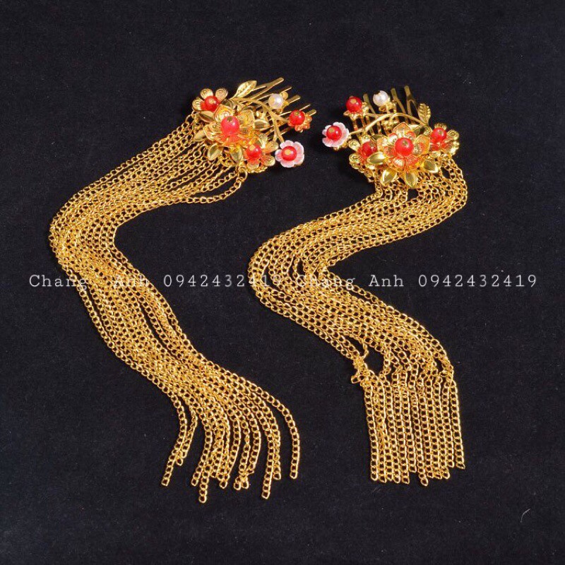 Sét Trâm Cài Tóc 9 món phong cách cổ trang trung hoa tạo kiểu bới tóc cô dâu