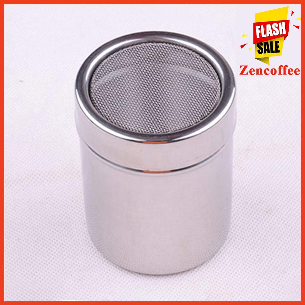 Lọ inox rắc cacao trang trí cappuccino | Dụng cụ Barista