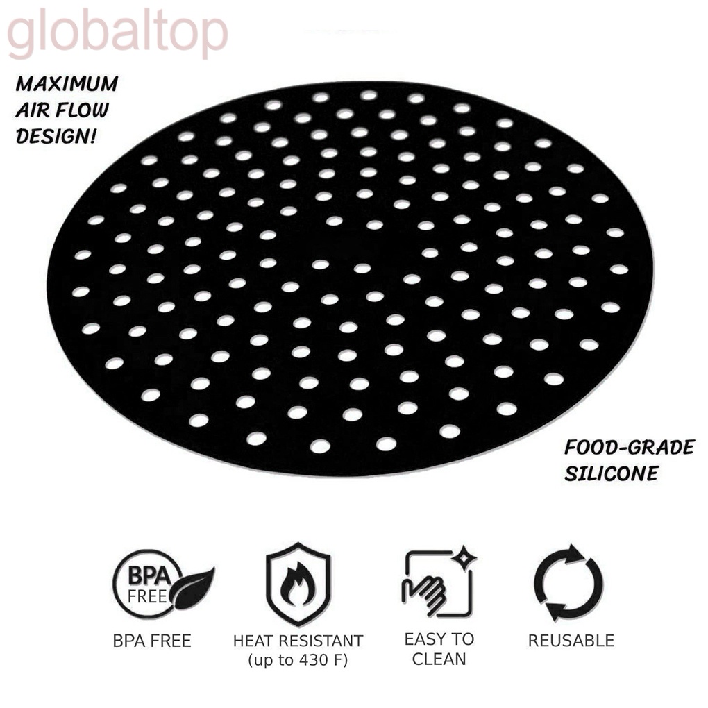 Miếng lót nồi chiên không dầu bằng silicone chống dính hình tròn có thể tái sử dụng tùy chọn màu sắc