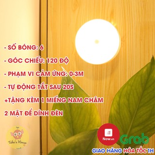 Đèn led cảm biển tích điện sạc pin dán tường tự động bật tắt thông minh