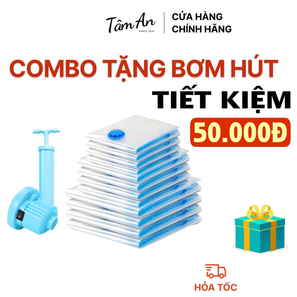 Túi hút chân không đựng quần áo - COMBO tặng bơm tay - GIÁ SỐC - ĐỦ SIZE