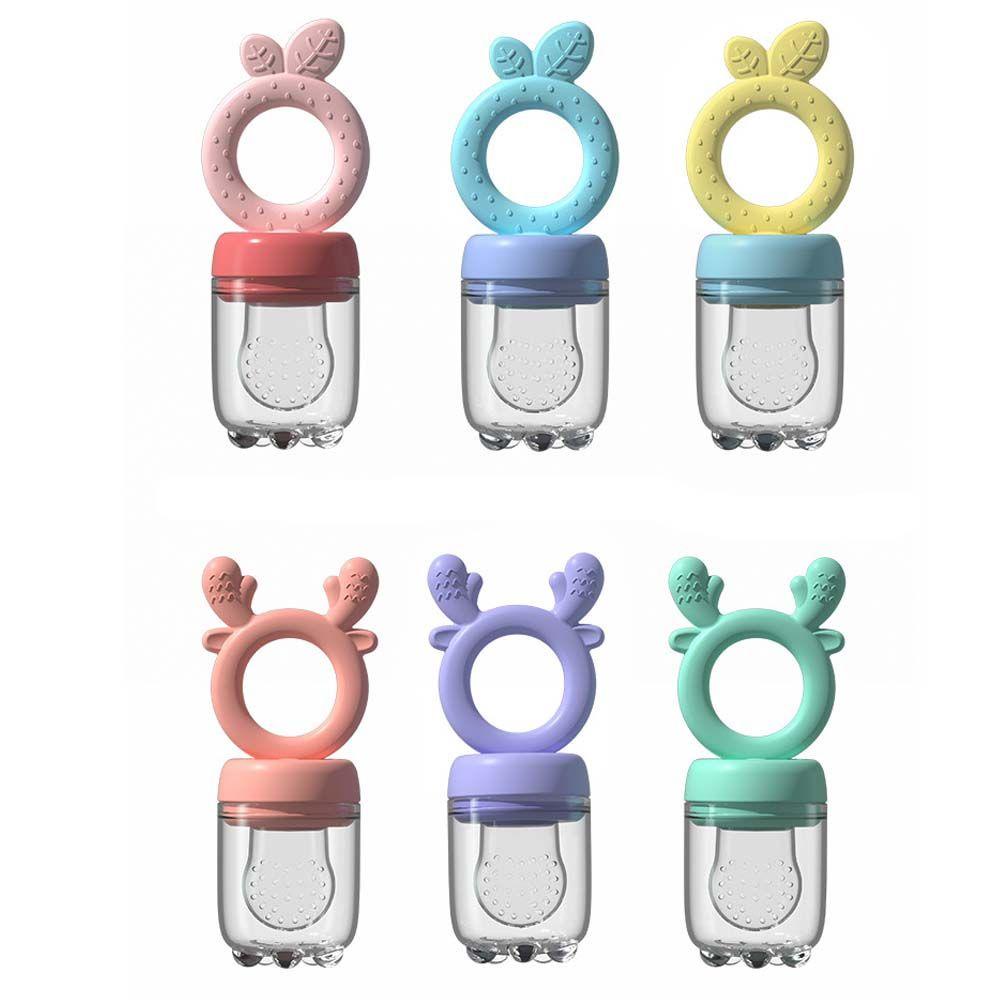 IVORY Dụng Cụ Cho Bé Ăn Dặm Trái Cây Có Tay Cầm Bằng Silicone Hình Hươu Dễ Thương