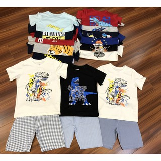 Set đồ bé trai (áo cotton phối quần cộc) từ 1-7T- Hàng VNXK