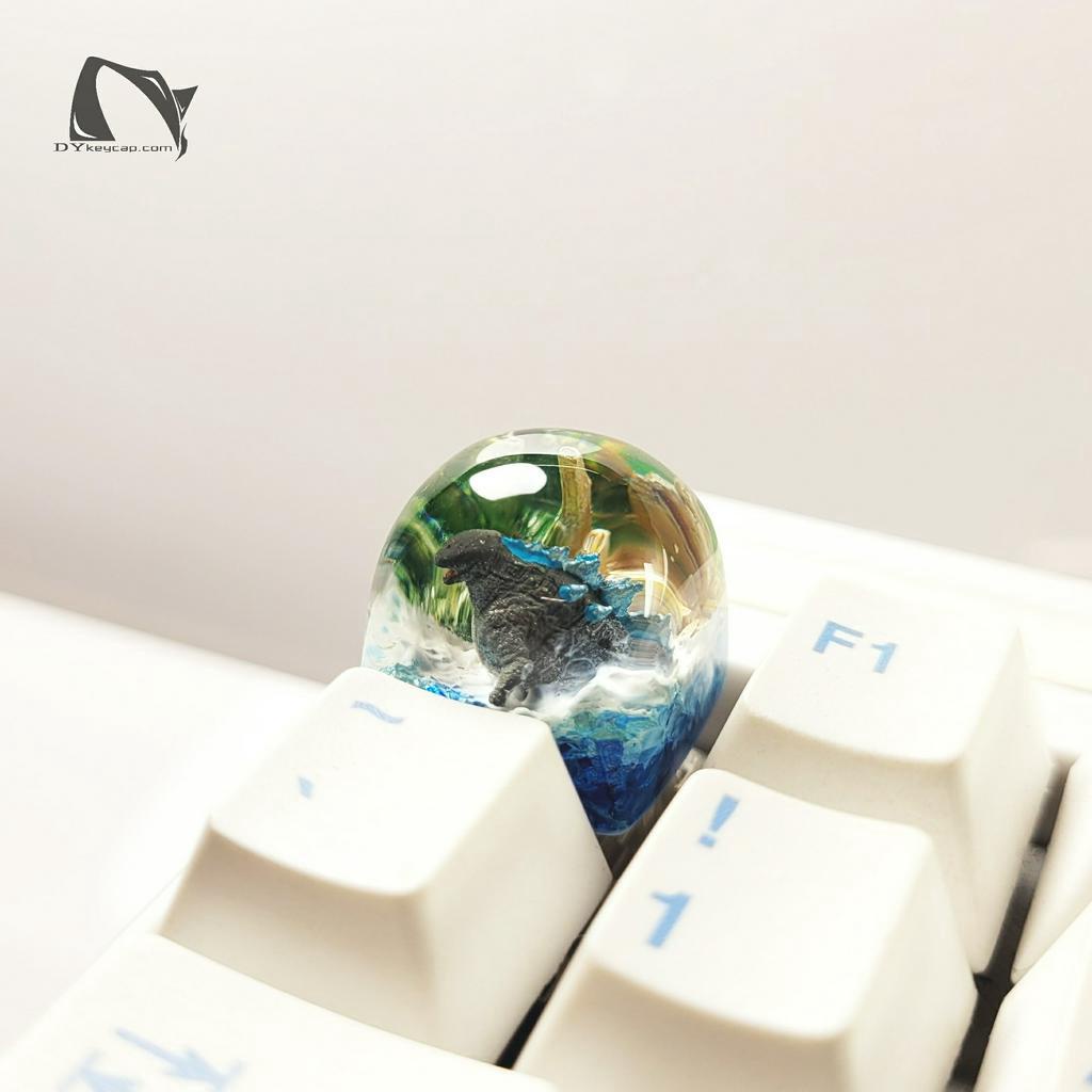 Nút bàn phím Godzilla, nút bàn phím handmade, nút bàn phím resin, Godzilla keycap SA, Artisan Keycap