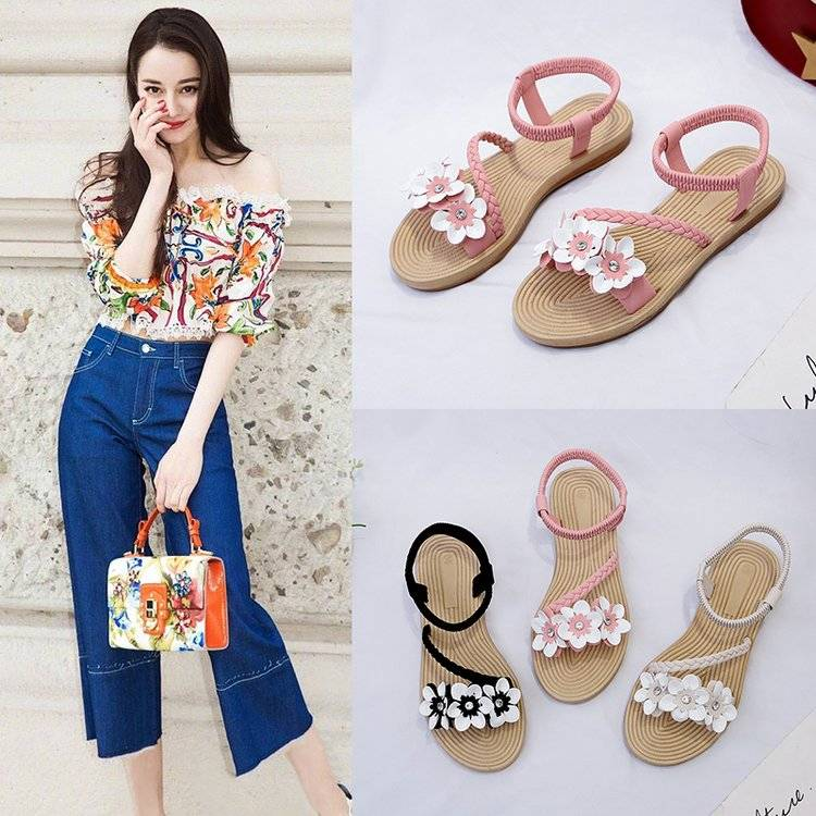 Xăng đan nữ đế bằng thời trang đi biển sành điệu