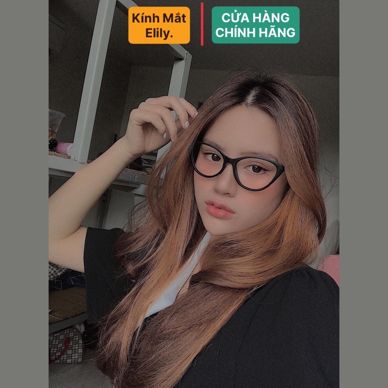 Gọng kính nữ dáng mắt mèo nhựa dẻo 2383 nhận cắt mắt cận, cận loạn, đổi màu