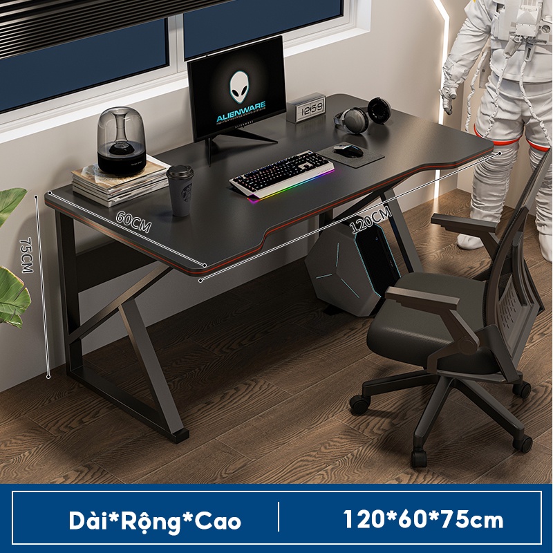Bàn gaming chữ K chữ Z chữ U, bàn làm việc kiểu mới 2023 mặt gỗ MDF hộp sắt dày sơn tĩnh điện