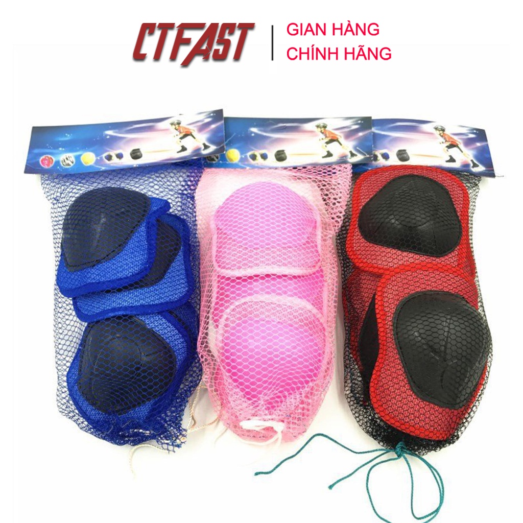 Bộ giáp bảo vệ tay chân 6 món cho bé an toàn khi hoạt động thể thao Ctfast