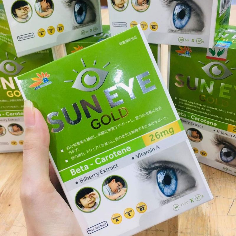 SUN EYE GOLD - Bổ não bổ mắt trẻ em dạng thạch - Bổ sung dưỡng chất cho mắt cải thiện thị lực - hộp 20 gói siêu ngon