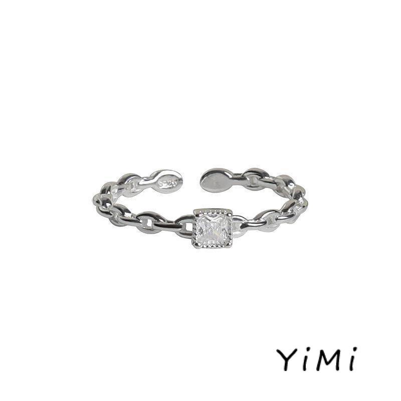 Nhẫn Đeo Tay Đính Kim Cương Hình Vuông Không Phai Màu Thiết Kế Điều Chỉnh Được Cho Học Sinh Nữ