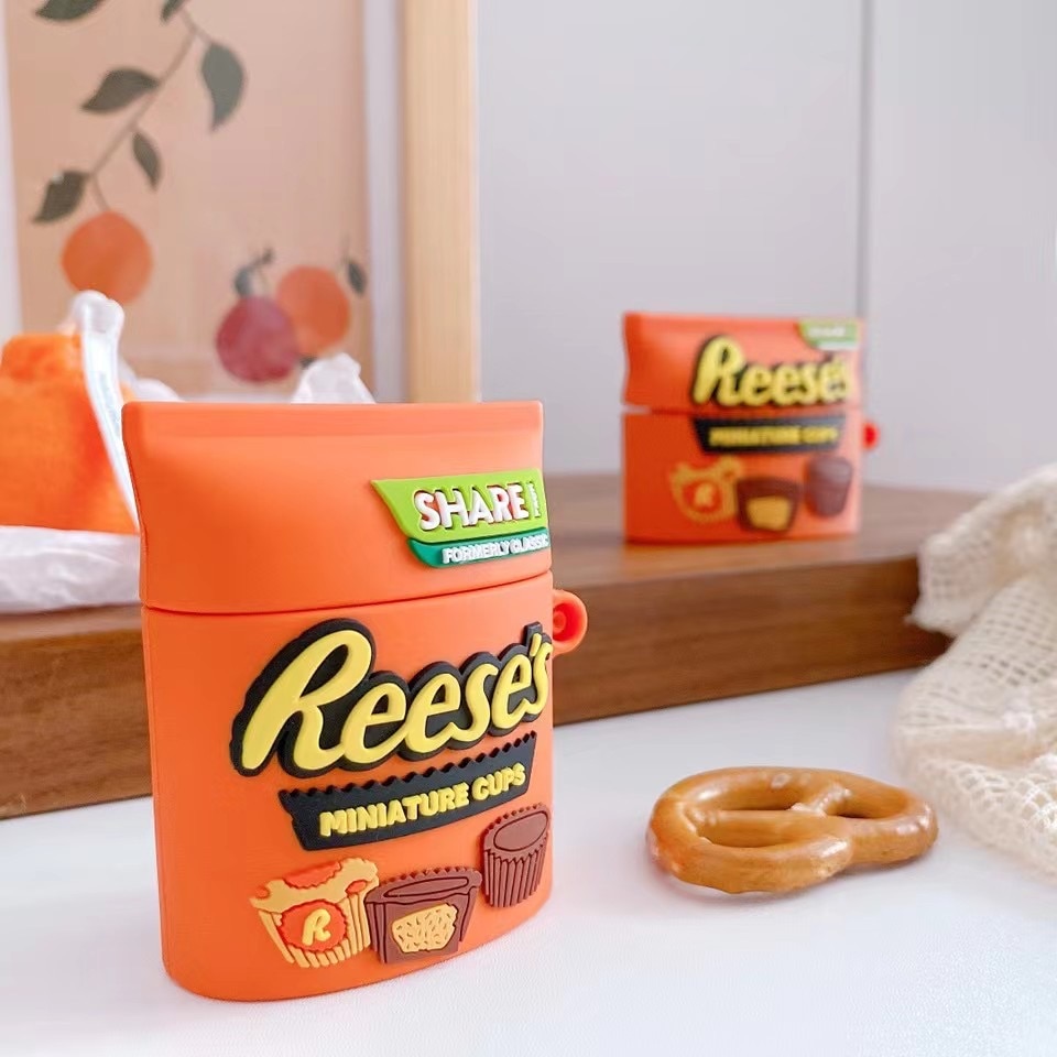 Vỏ bảo vệ hộp sạc tai nghe thích hợp cho Airpods 1 / 2 / 3 hình bánh quy 3D