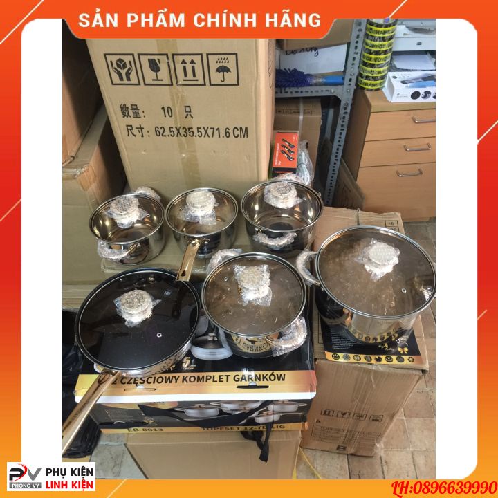 Bộ nồi Đức cao cấp sang trọng YIMEITAI nắp hợp kim vàng thích hợp mọi loại bếp - 6 món