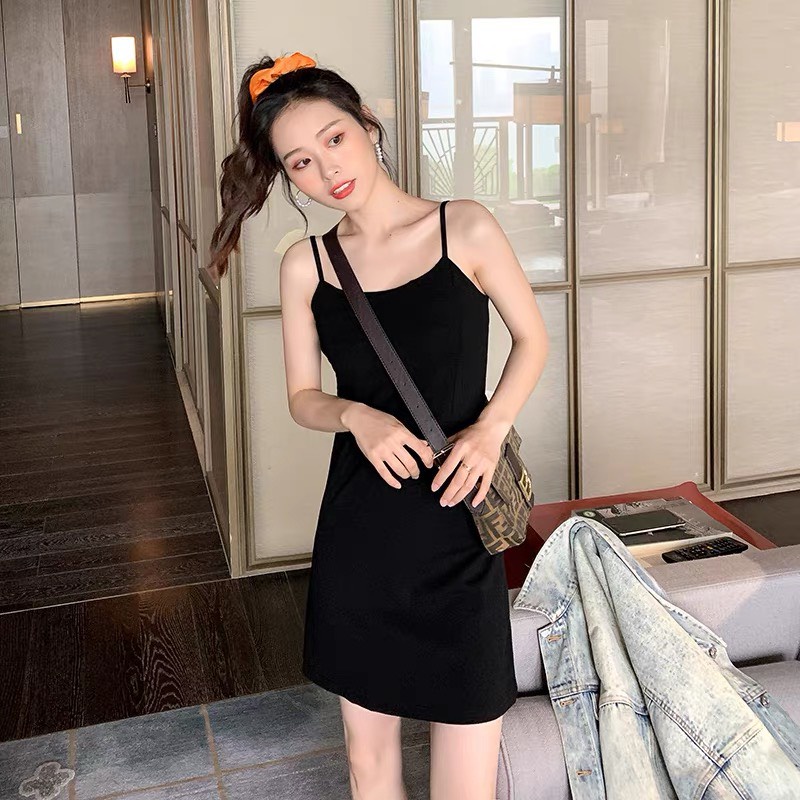 Đầm Body 2 Dây Basic TIBU, Váy dự tiệc Chất Thun tôn dáng, dày mịn cực sexy có mút ngực