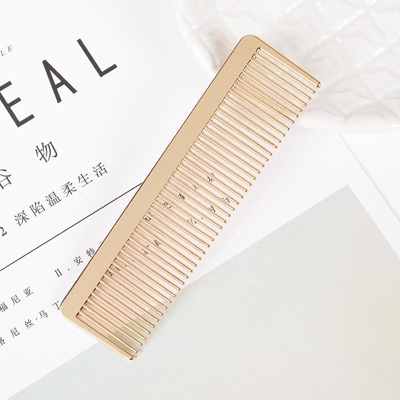 Lược Chải Tóc Bằng Kim Loại Mạ Vàng Phong Cách Bắc Âu Tối Giản Cổ Điển